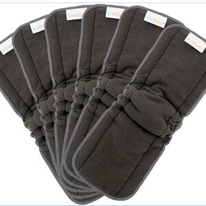ALVABABY Reusable 5 Layer 6 Pk Inserts w/Gussets for Cloth Diapers Covers 6FLN